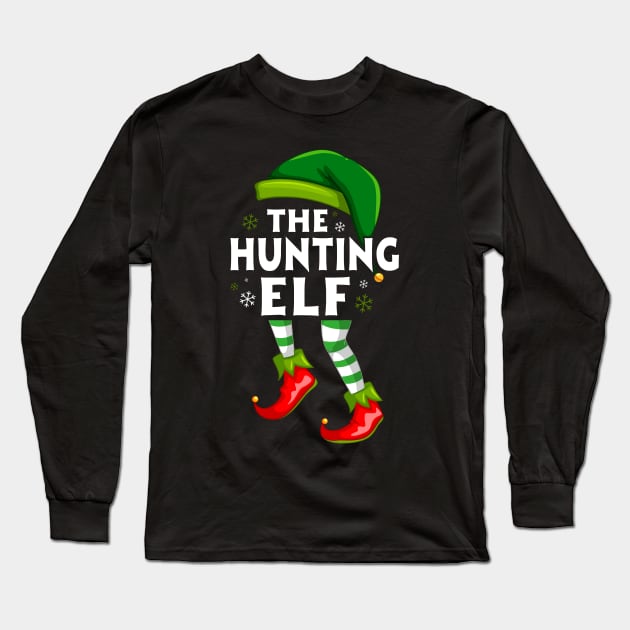 Hunting Elf Christmas Elf Party Long Sleeve T-Shirt by nmcreations